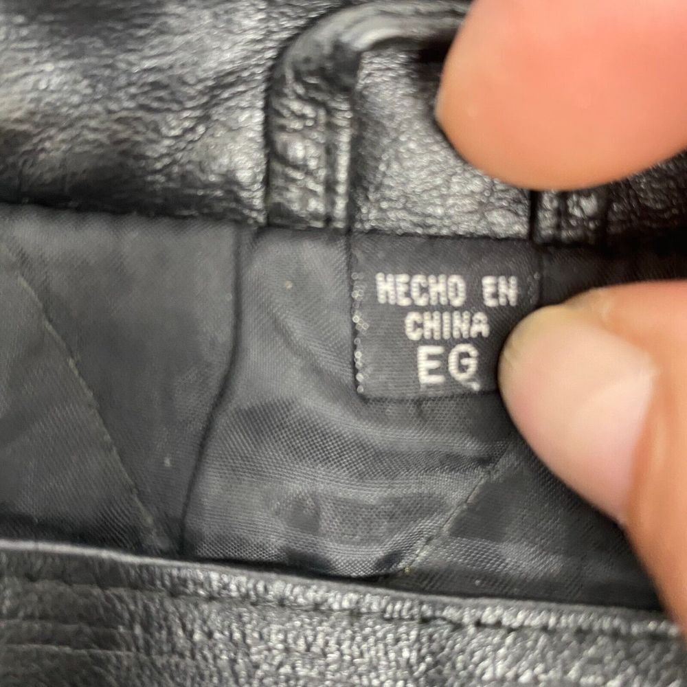 Contemporary Expressions Black Leather Bomber Jacket Men's XLarge Vintage - Picture 11 of 16